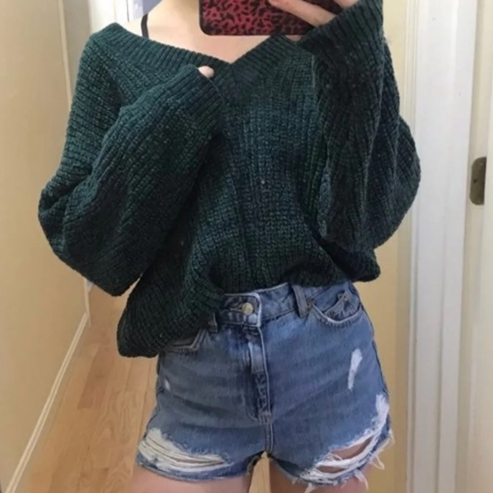 Forever21 Green Chenille Sweater